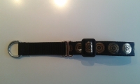 Martingale halsband 2,5 cm zwart met goud lint.