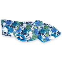 W1 1Green and blue skull maximale ruglengte 46 cm (bolle rug/windhond)