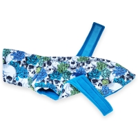 W1 1Green and blue skull maximale ruglengte 46 cm (bolle rug/windhond)