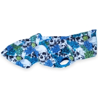 W1 1Green and blue skull maximale ruglengte 46 cm (bolle rug/windhond)