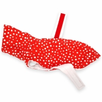 W2 Polkadot Red maximale ruglengte 50cm (bolle rug/windhond)