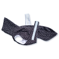 W5 Black and White Polkadot maximale ruglengte 64cm (bolle rug/windhond)