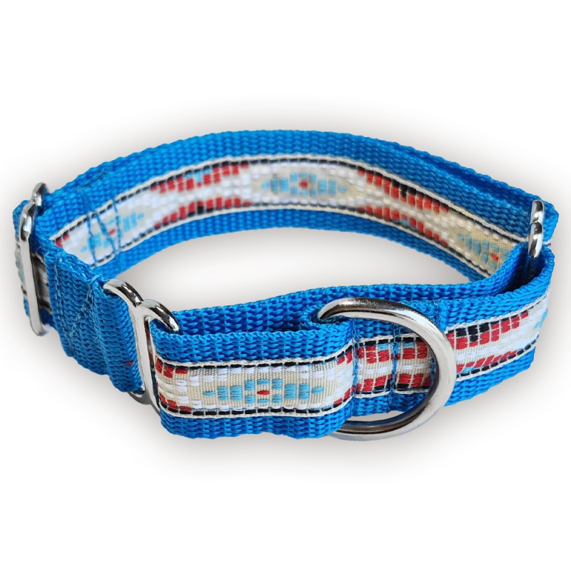 Martingale halsband - Navajo Blue- 2,5 cm Martingale halsband - Navajo Blue- 2,5 cm