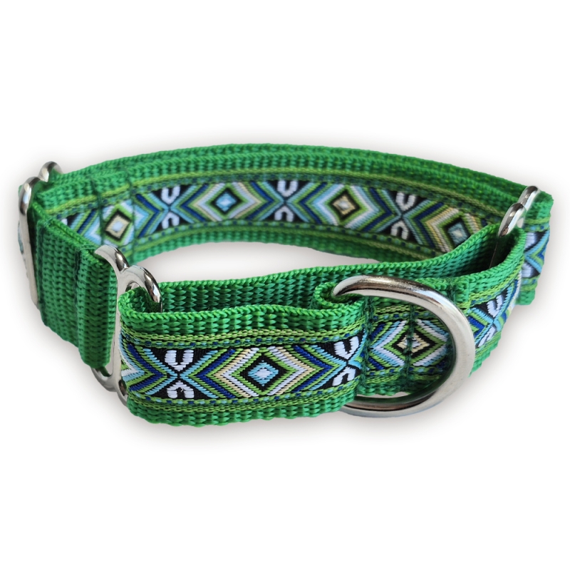 Martingale halsband - Chevron - Green - 2,5 cm Martingale halsband - Chevron - Green - 2,5 cm