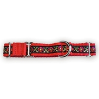 Martingale halsband - Flora Red - 2 cm