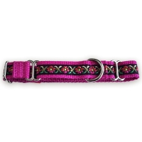 Martingale halsband - Flora Magenta - 2 cm
