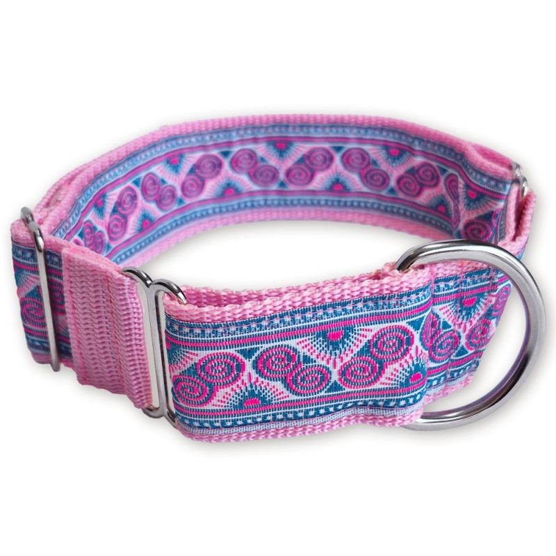 Martingale halsband - Pink Swirl - 4 cm Martingale halsband - Pink Swirl - 4 cm