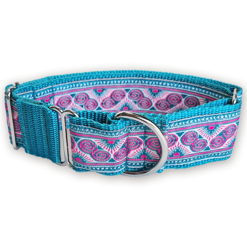 Martingale halsband - Blue Swirl - 4 cm Martingale halsband - Blue Swirl - 4 cm