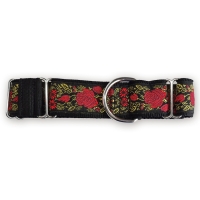 Martingale halsband - Golden Rose - Black - 4 cm