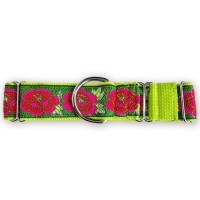 Martingale halsband - Wild Rose - 4 cm