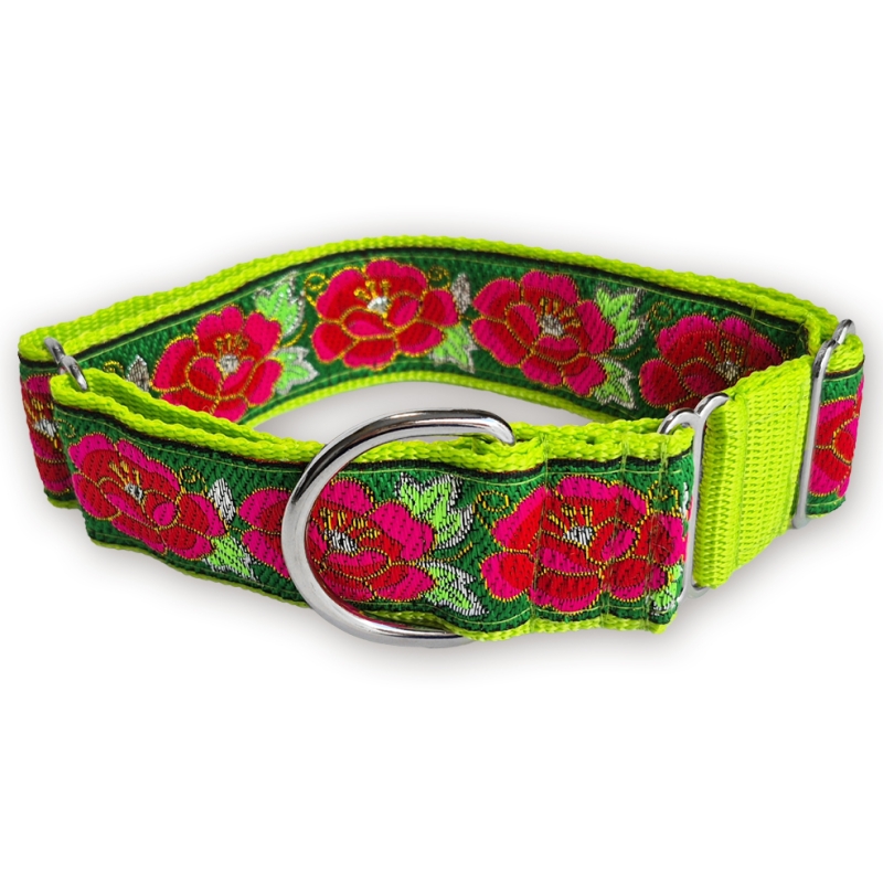 Martingale halsband - Wild Rose - 4 cm Martingale halsband - Wild Rose - 4 cm