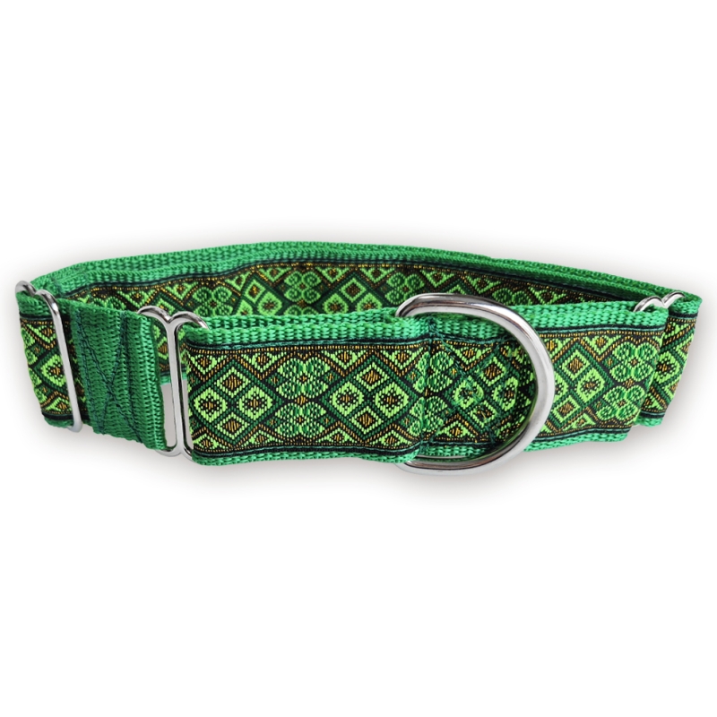 Martingale halsband - Emerald Mosaic - Green - 4 cm Martingale halsband - Emerald Mosaic - Green - 4 cm