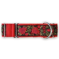 Martingale halsband - Golden Rose - Red - 4 cm