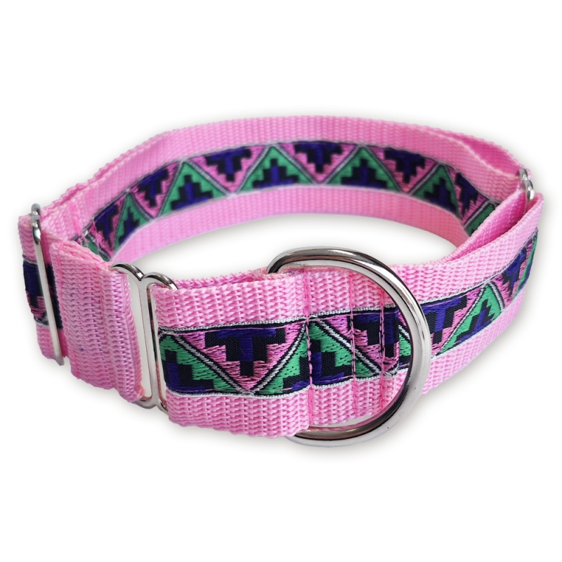 Martingale halsband - Aztec Pink - 4 cm Martingale halsband - Aztec Pink - 4 cm
