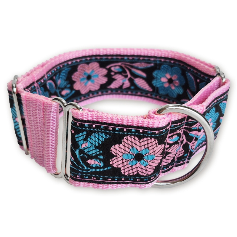 Martingale halsband - Pink Botanical Blush - 4 cm Martingale halsband - Pink Botanical Blush - 4 cm