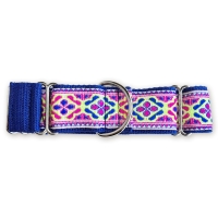 Martingale halsband - Kaleido Blue - 4 cm