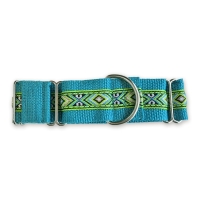 Martingale halsband - Chevron Turquoise - 4 cm