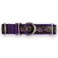 Martingale halsband - Midnight Rose Purple - 2,5 cm