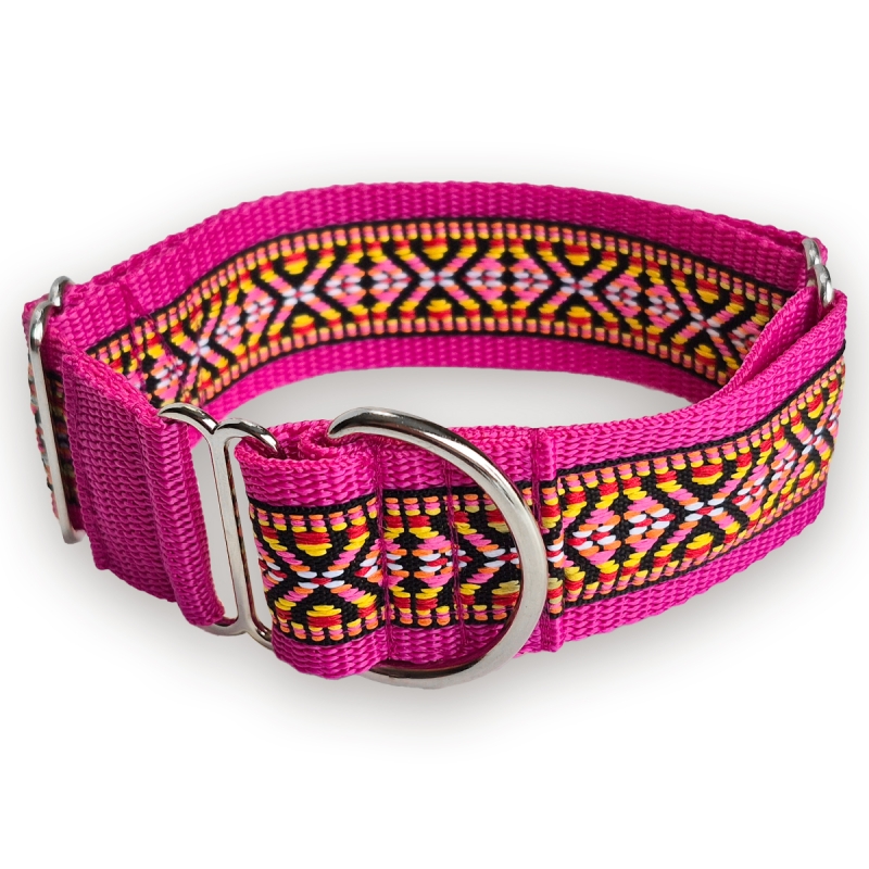 Martingale halsband - Festival Magenta - 4 cm Martingale halsband - Festival Magenta - 4 cm