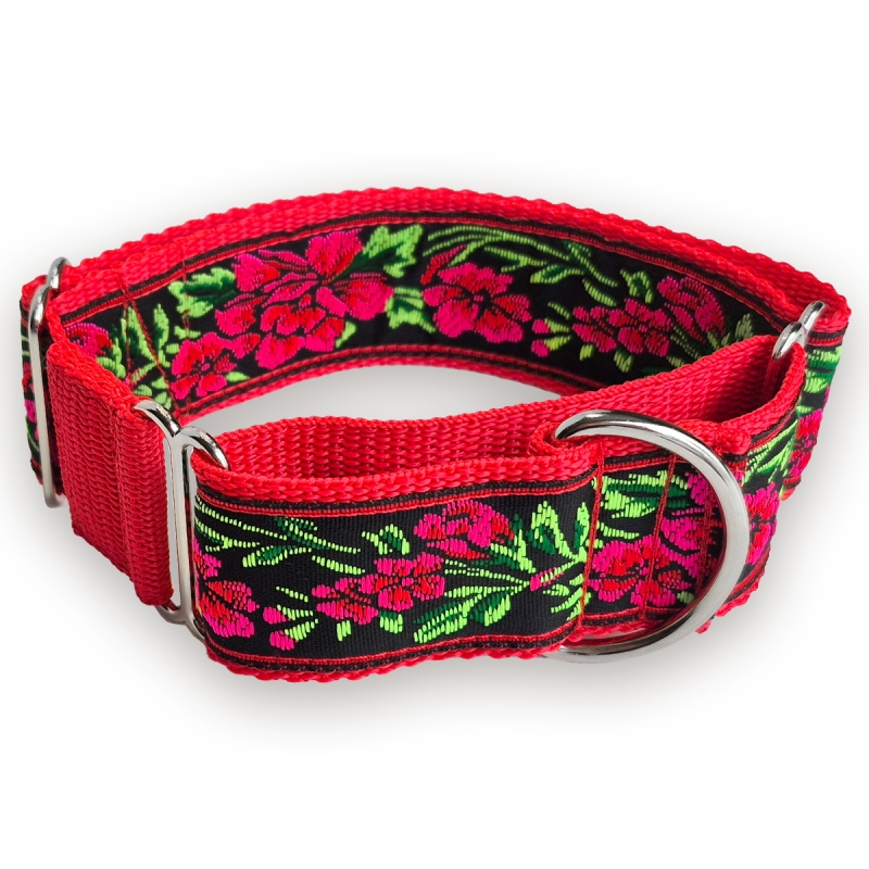 Martingale halsband - Hot Hibiscus Red - 4 cm Martingale halsband - Hot Hibiscus Red - 4 cm