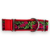 Martingale halsband - Hot Hibiscus Red - 4 cm
